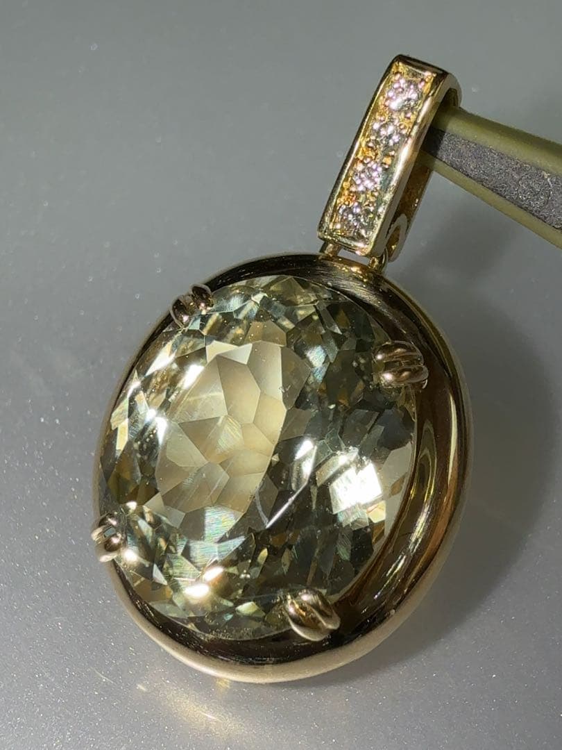 「見切り品」 K18イエローベリルペンダント　 YM