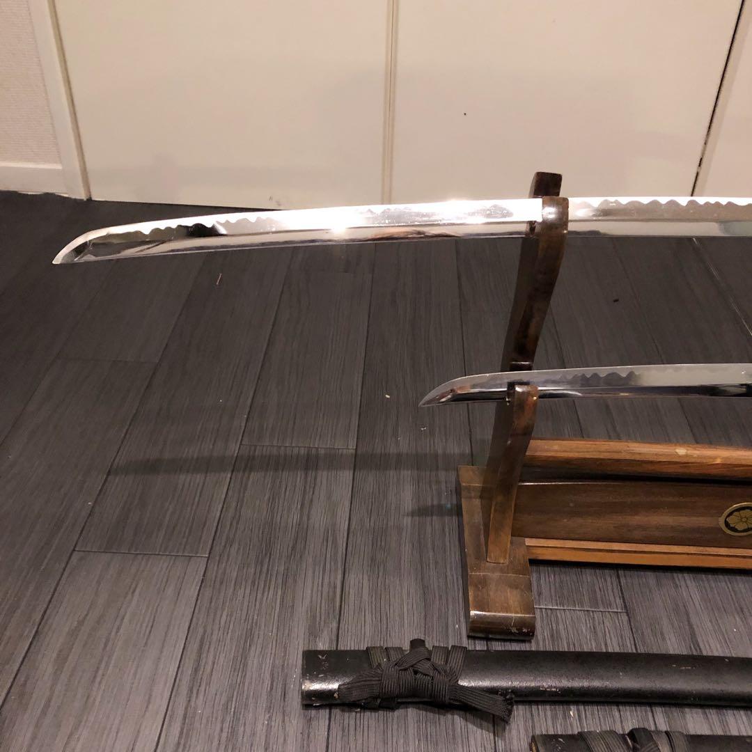 本格模造刀　大小セット　黒拵え　太刀　脇差　大小セット