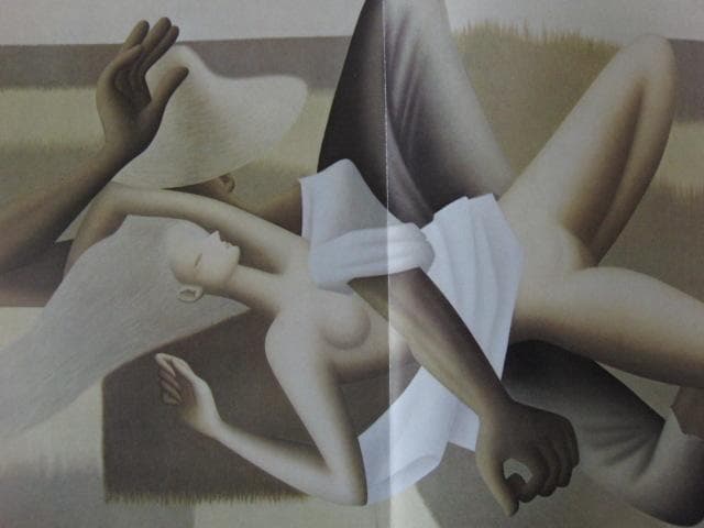 東郷青児、干拓地、希少な大判額装用画集より、新品高級額装付、状態良好