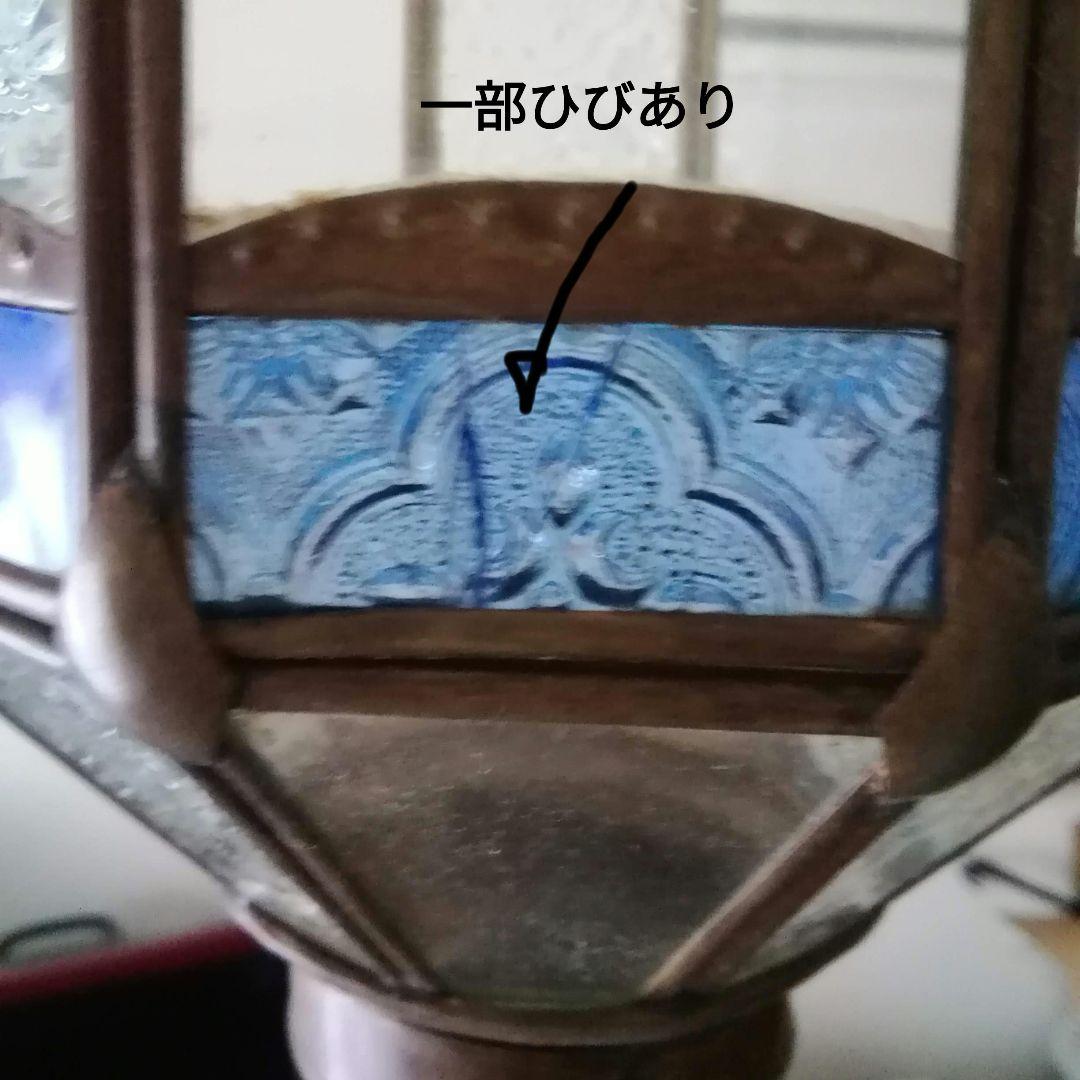 照明　ペンダントライト　型板硝子　真鍮　ステンドグラス　アンティーク　バリ島