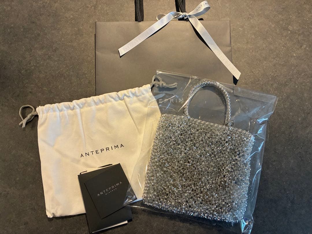 【ほぼ未使用】アンテプリマ　ワイヤーバッグ ミニアトゥーラ　シルバー 付属品完備