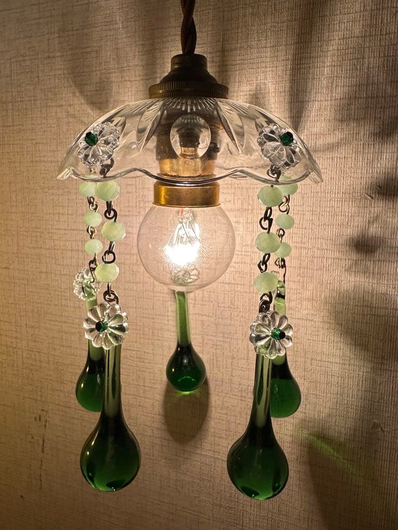 ＊ひーこページになります＊② 『グリーンムラーノガラスのミニシャンデリア』