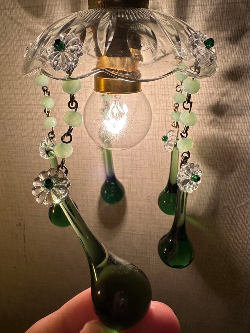 ＊ひーこページになります＊② 『グリーンムラーノガラスのミニシャンデリア』