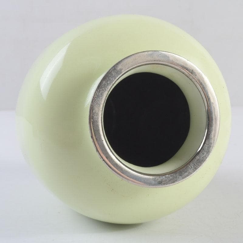 七宝焼　竹文　花瓶　唐木台・時代箱付　V　9462