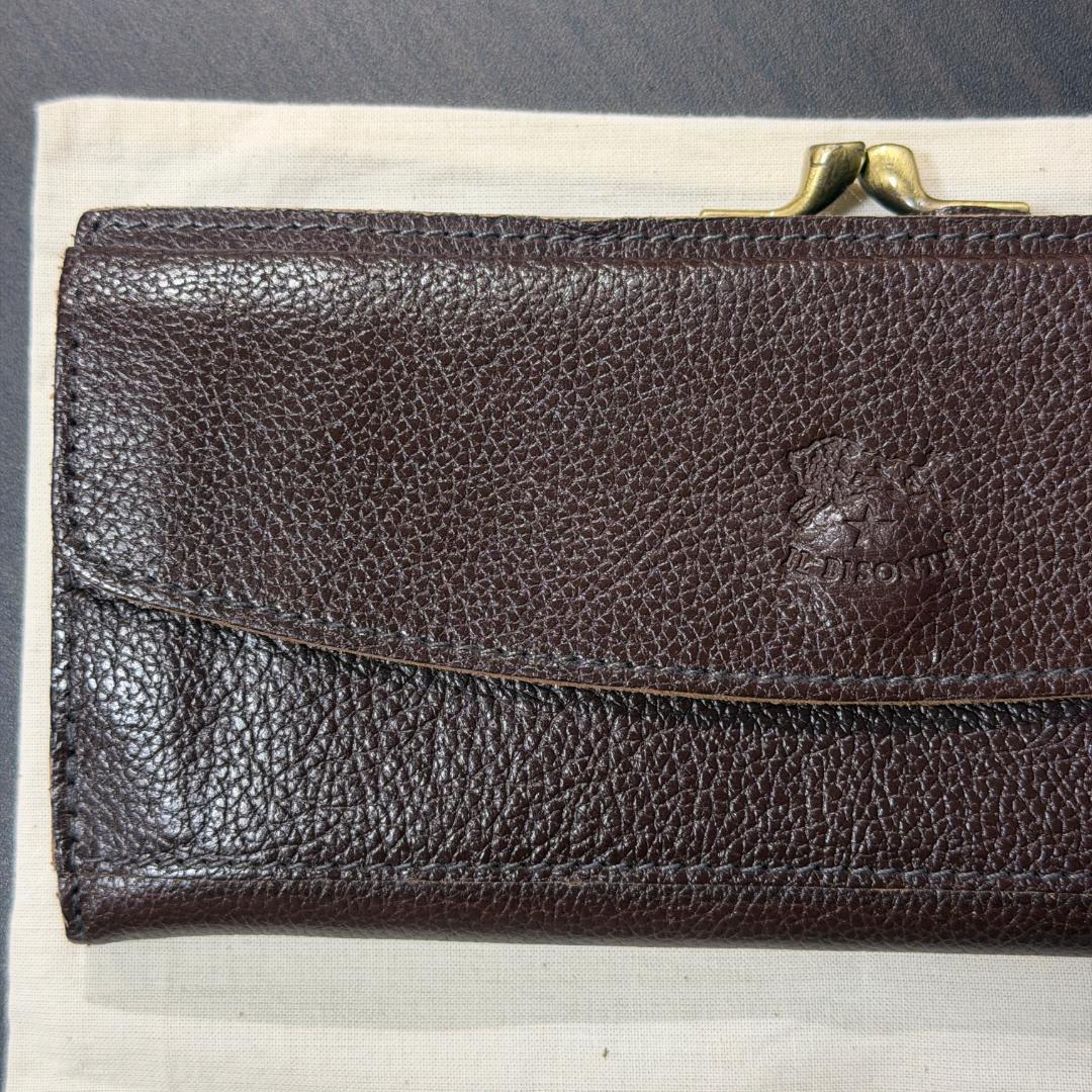【新品未使用】イルビゾンテ 二つ折り がま口 財布 ブラウン系