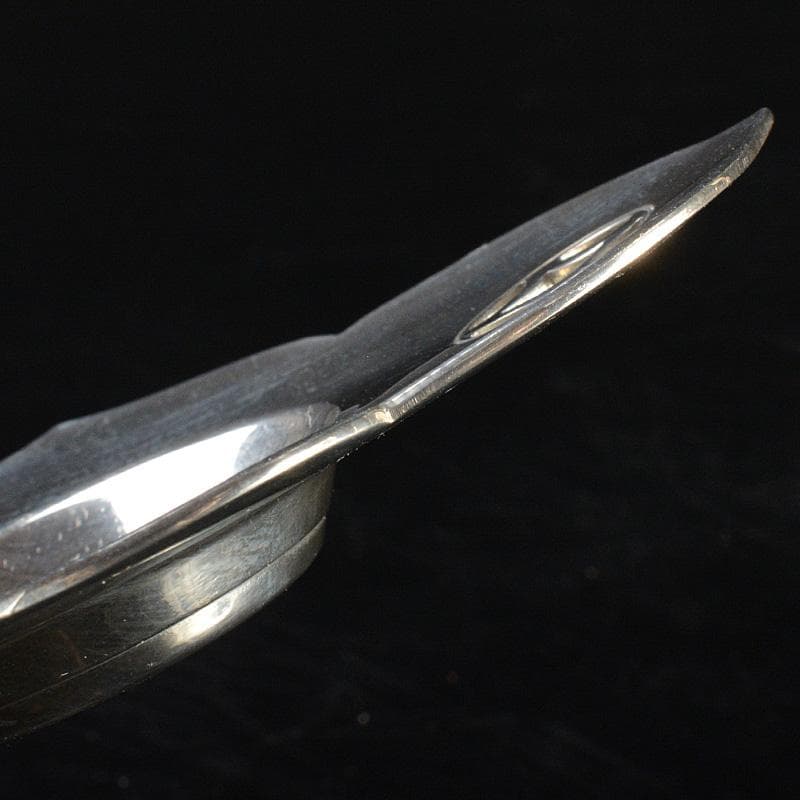 隆昌造　純錫　木瓜式　七宝透　茶托　五客　合計約292g　共箱　V　R7381