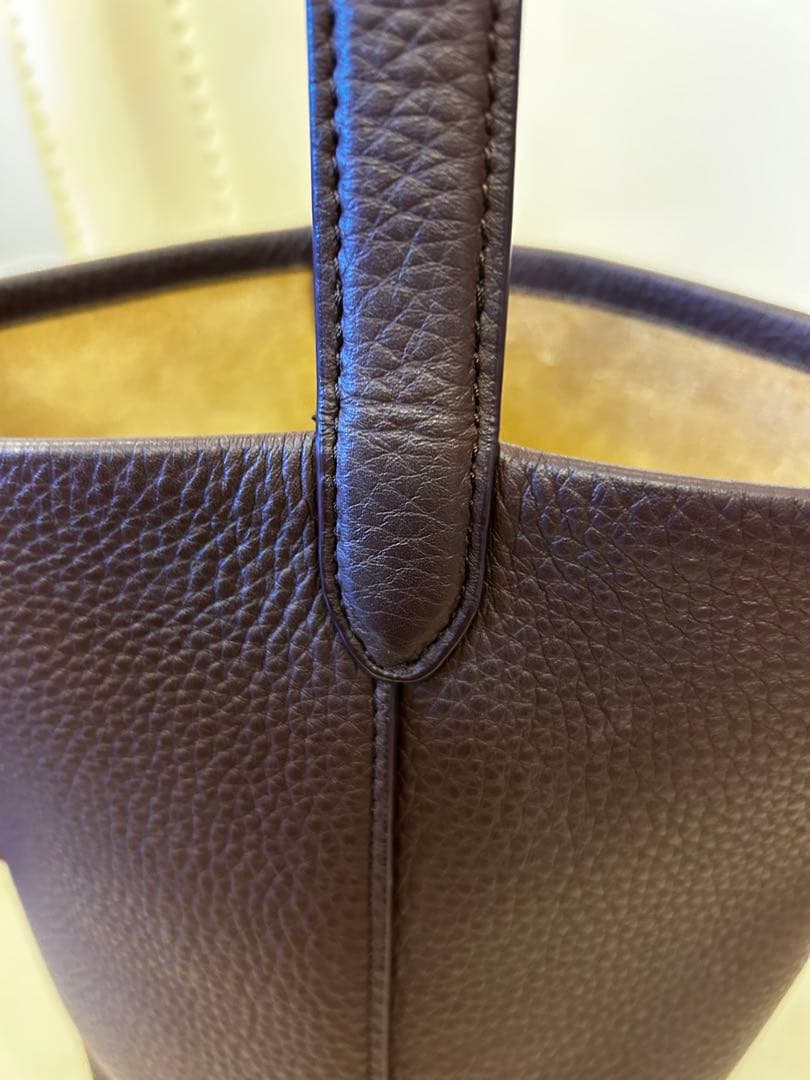 THE ROW ダークブラウン レザーショルダーバッグ