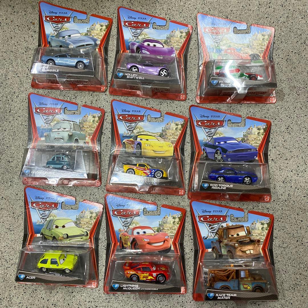 カーズ2 合計18台　マテル社15台＋3台＋大きなワールドマップ