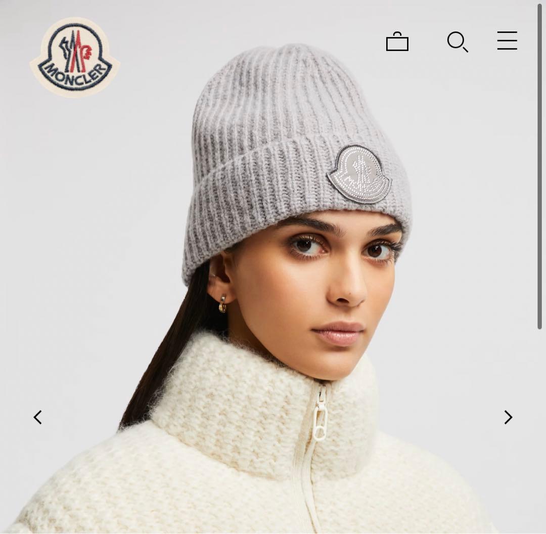 モンクレール ニットキャップ グレー