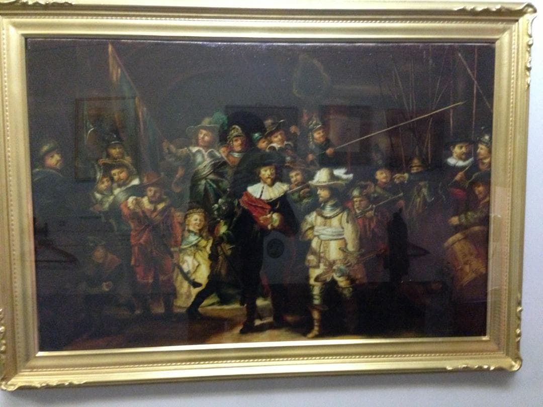 レンブラント　夜警　縮小模写　肉筆