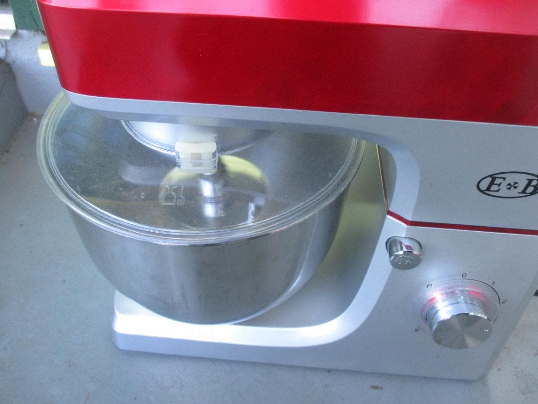 ★E&B 　ミキサー 　赤 シルバー　 ステンレスボウル　EB-1701X
