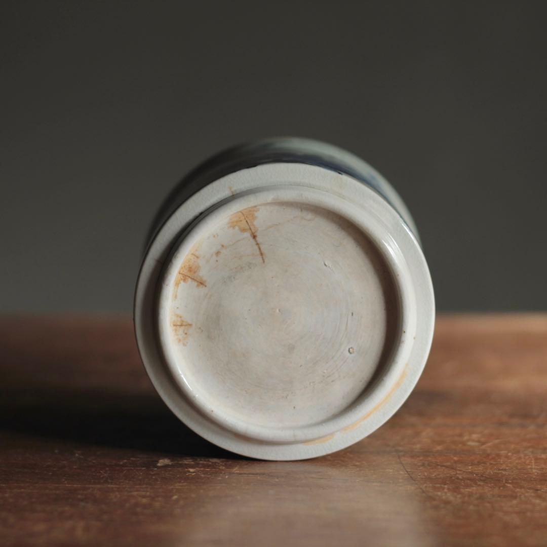 染付 筒 筒茶碗 花窓文 火入れ 古伊万里 古美術 古道具 アンティーク