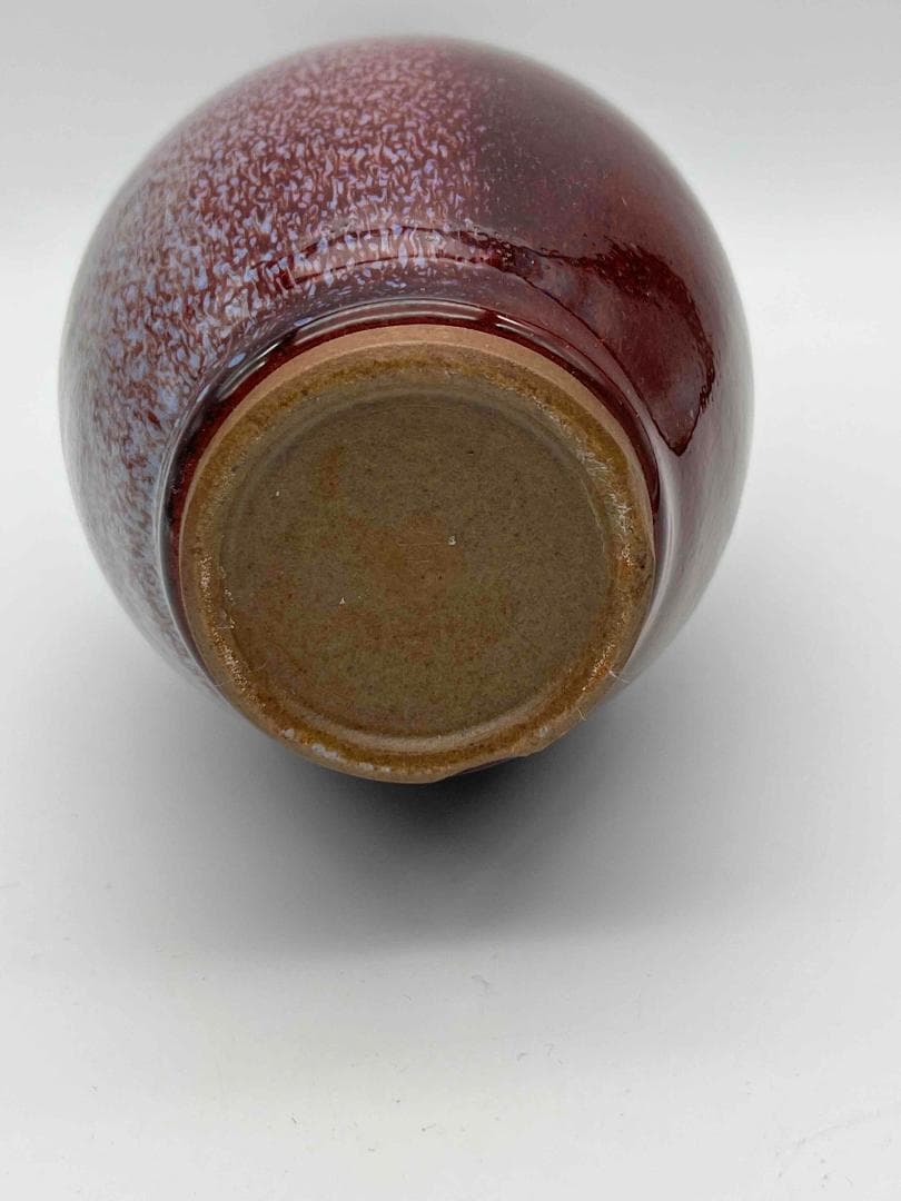 清時代 鈞窯 紅釉瓶　辰砂　郎窯紅釉 花瓶 景徳鎮　唐物　古賞物(C-53)