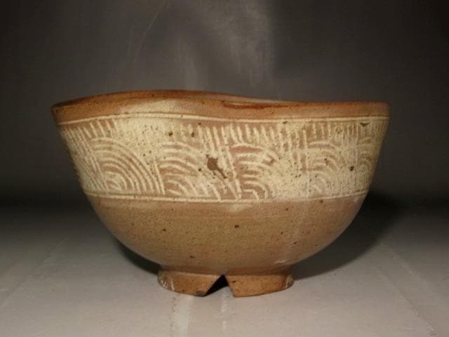 時代　朝鮮三嶋茶碗　「清友」即中斎花押の逸品 r299