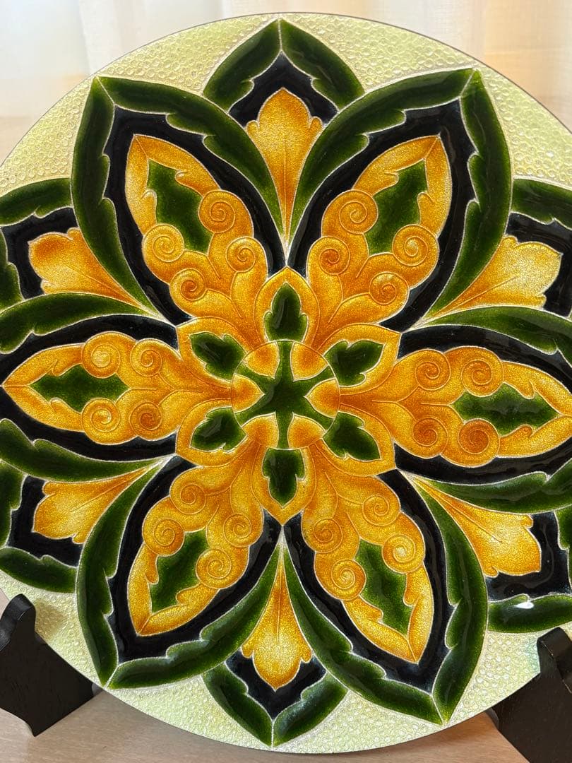 七宝焼き　飾皿　大皿　安藤七宝　24センチ　美術　芸術