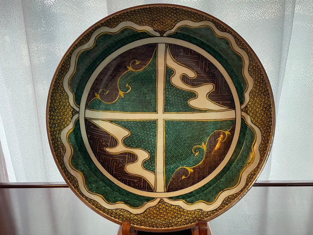 九谷焼　青手　飾大皿