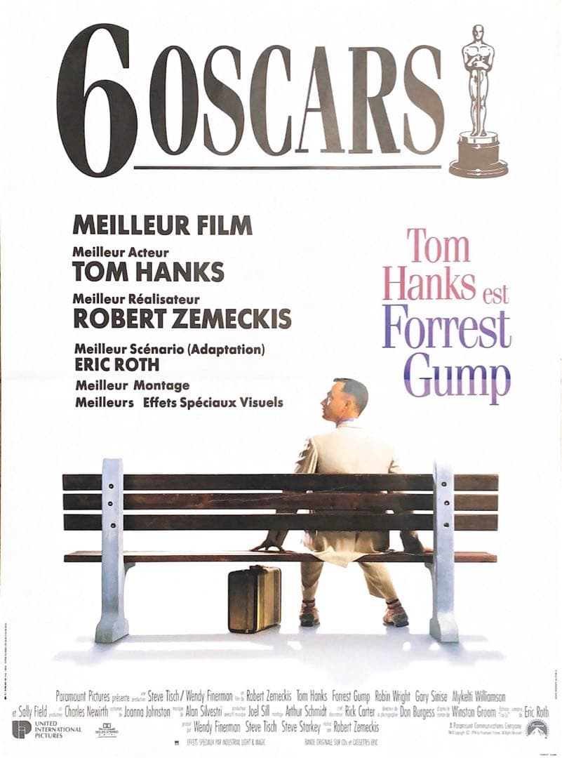 【1枚のみ】フォレスト・ガンプ/一期一会　フランス版ポスター　トムハンクス