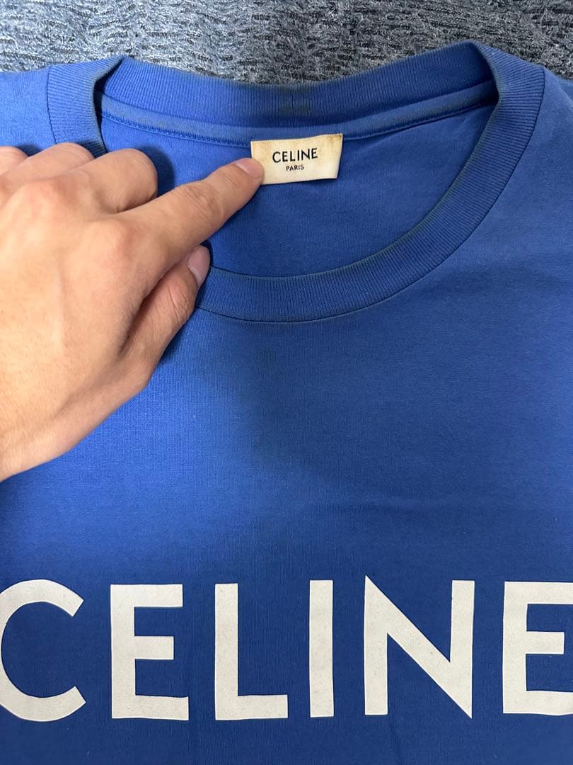 CELINE セリーヌ　青　Tシャツ　半袖　ブルー