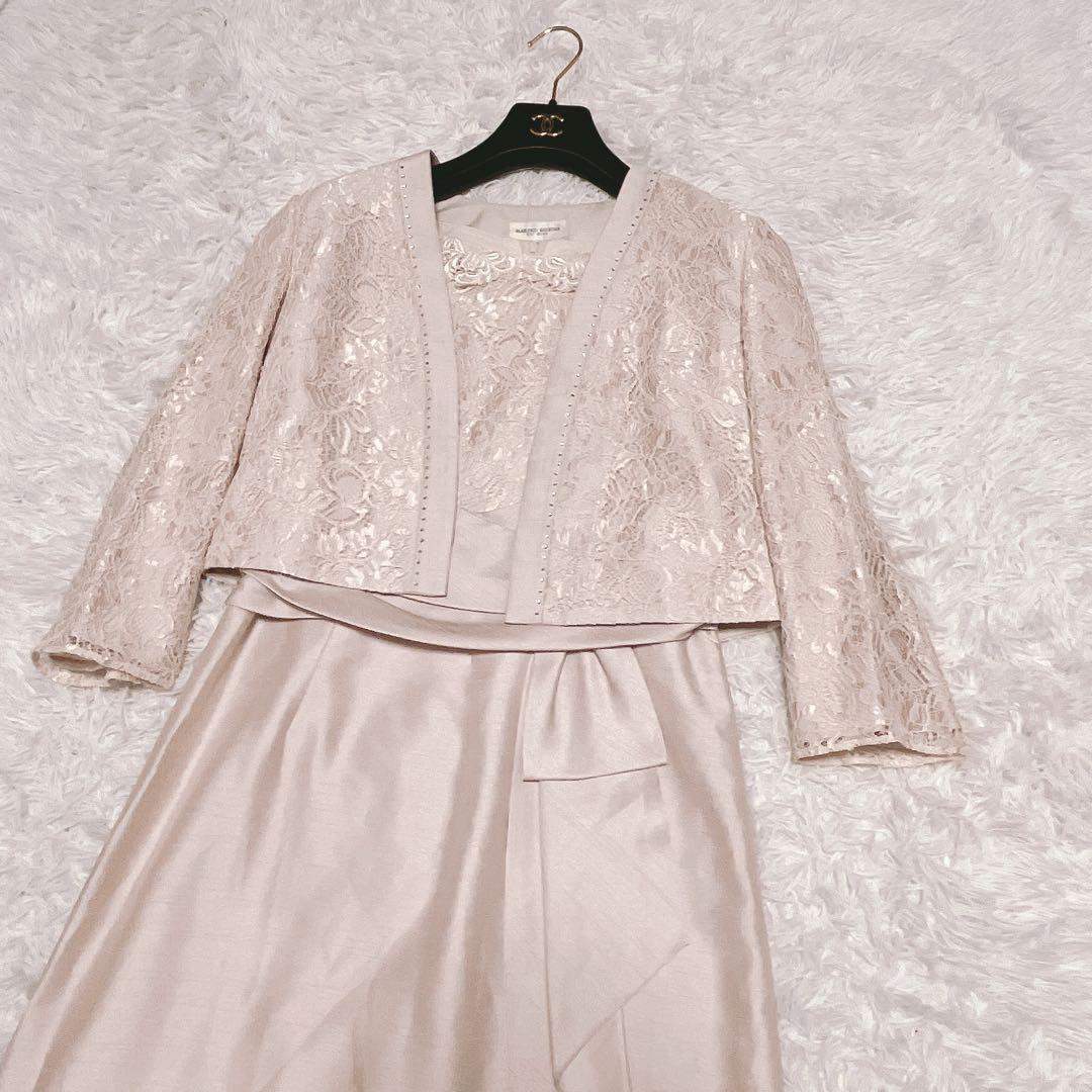 高級 東京ソワール マザーズ ドレス ロング ドレス レース ボレロ ベージュ