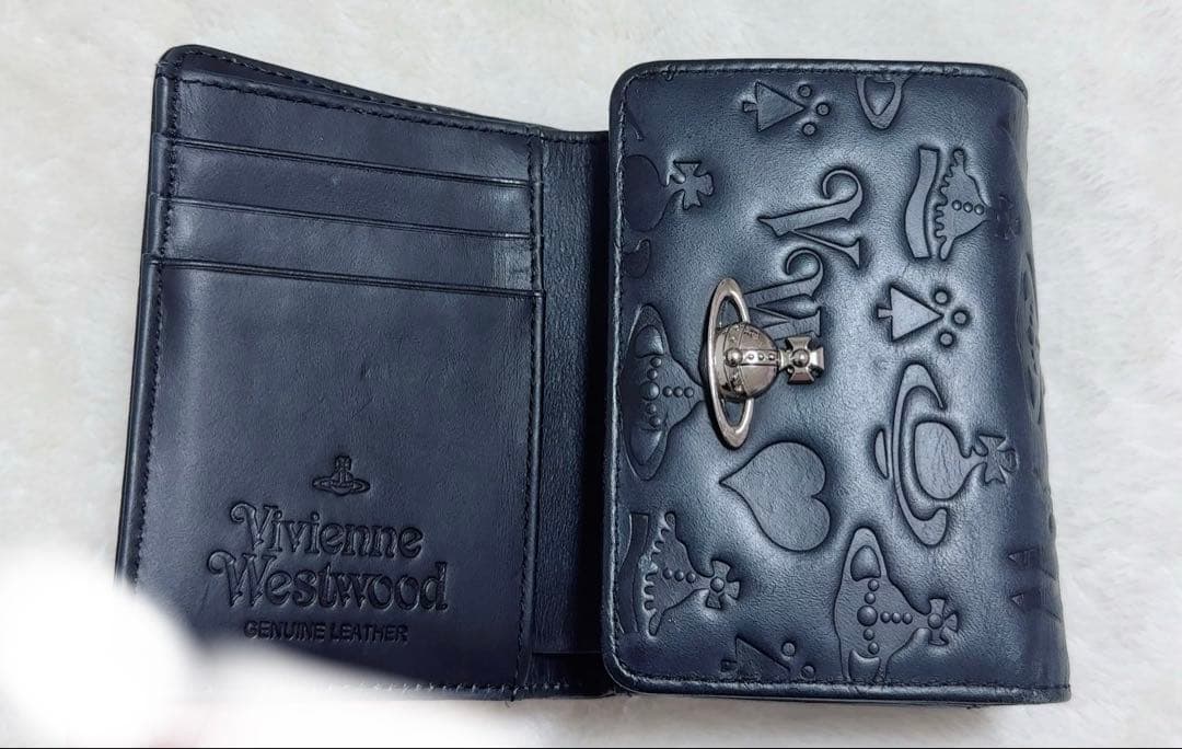 22日発送可 vivienne westwood 三つ折リ財布 　ブラック