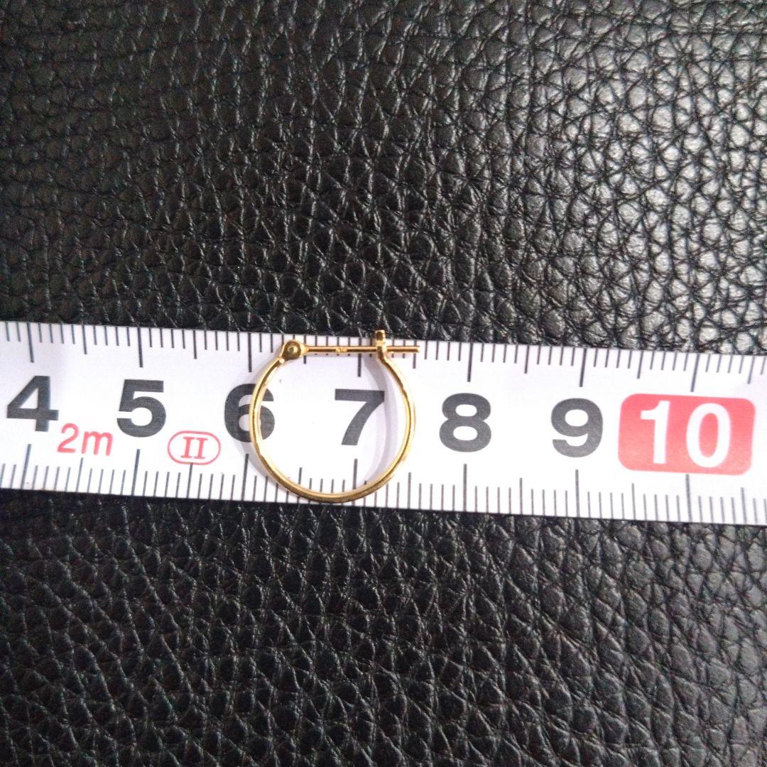 k18フープピアス　1×1.5mm　新品 刻印あり　日本製