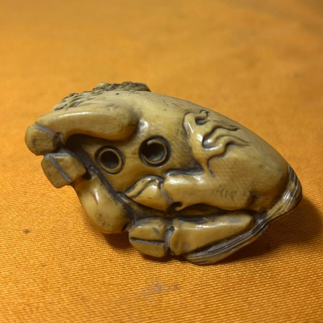 極上　根付　在銘 アンティーク　骨董　飾り物　古美術品　 置物　32g