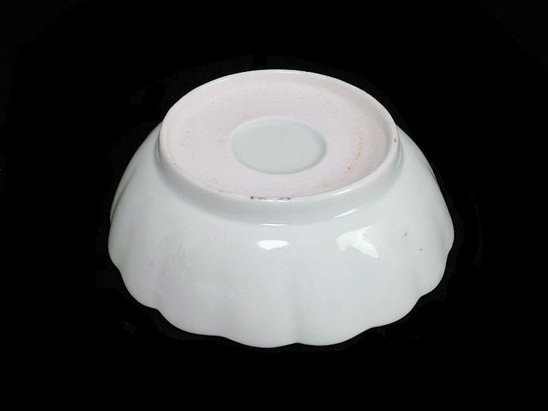 古伊万里　染付　七宝紋に梅の図　膾皿　５客　381AS-CAv