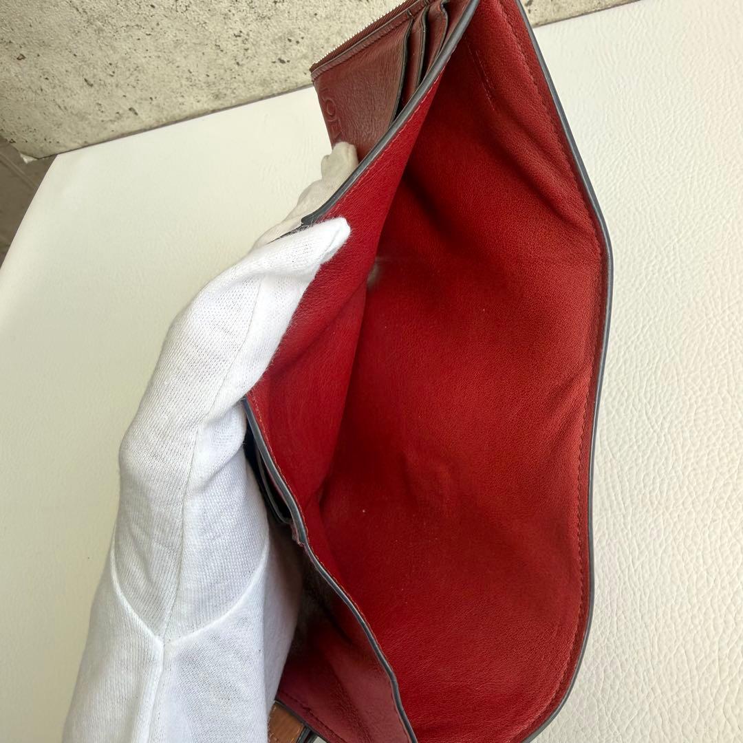 ま*ん様 LOEWEロエベ バーティカル ウォレット 3つ折り 折りたたみ財布