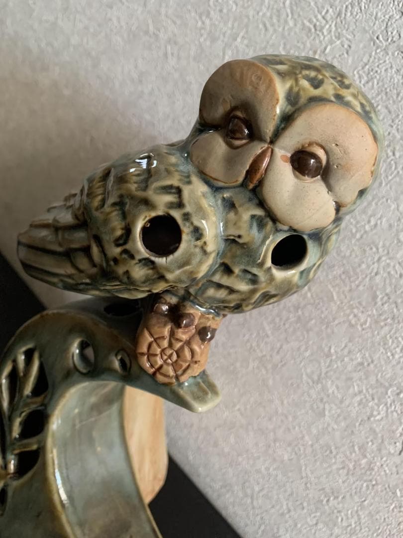 フクロウ　陶器　置物