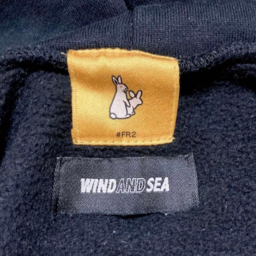 FR2 × WIND AND SEA コラボ　ロゴ　パーカー　XL 黒　フーディ