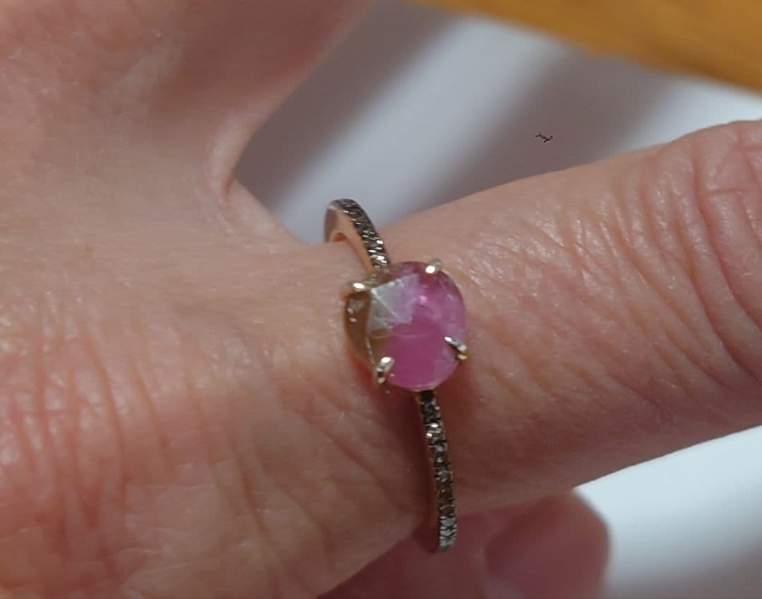 アルティーダウード　ウォーターメロントルマリン　パフェダイヤモンドリング13号