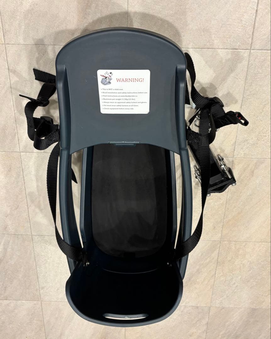 Buddyrider 犬用キャリア グレー 取り付け金具付き バディーライダー