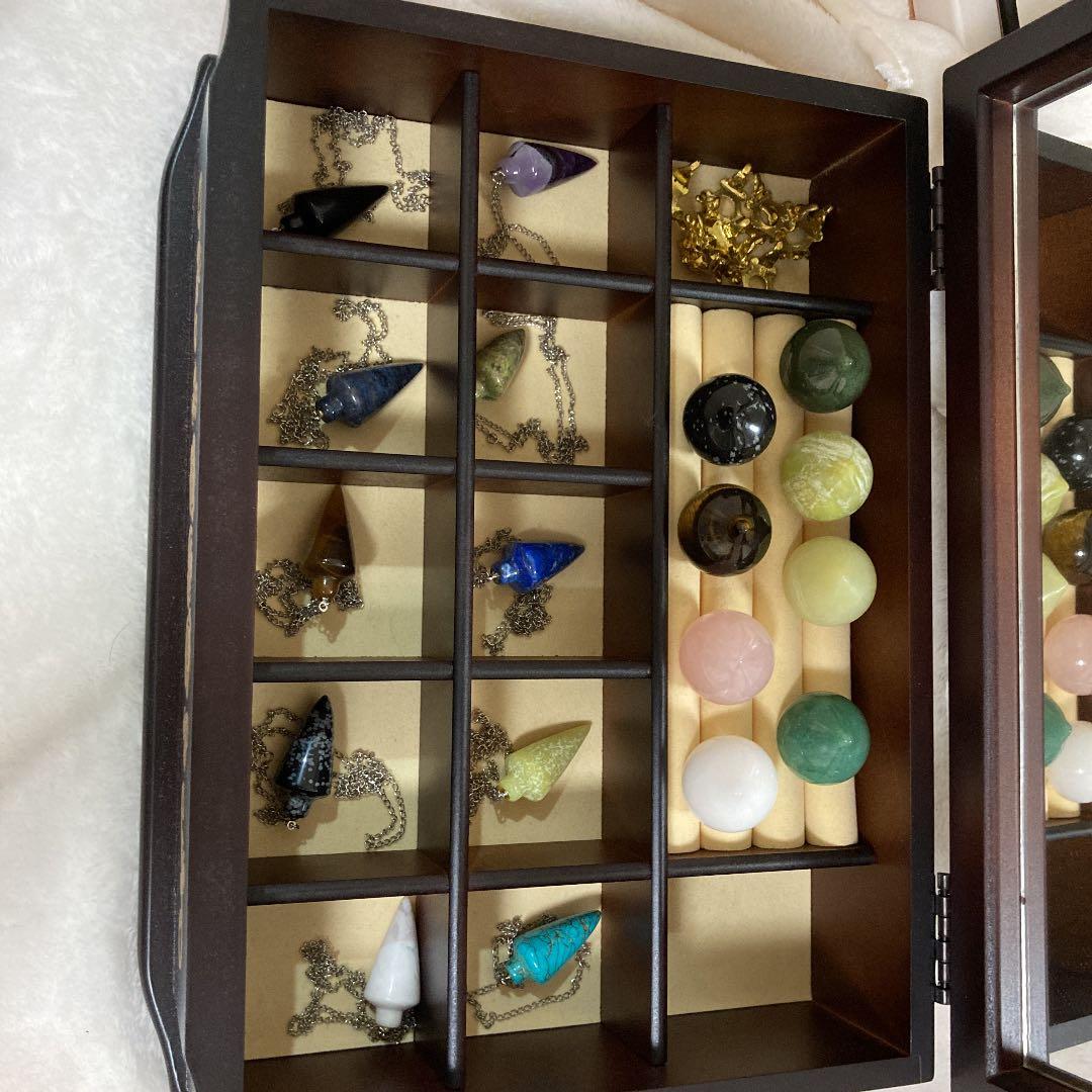 摩尼宝珠8個　ペンデュラム10個　鏡付き木箱付き