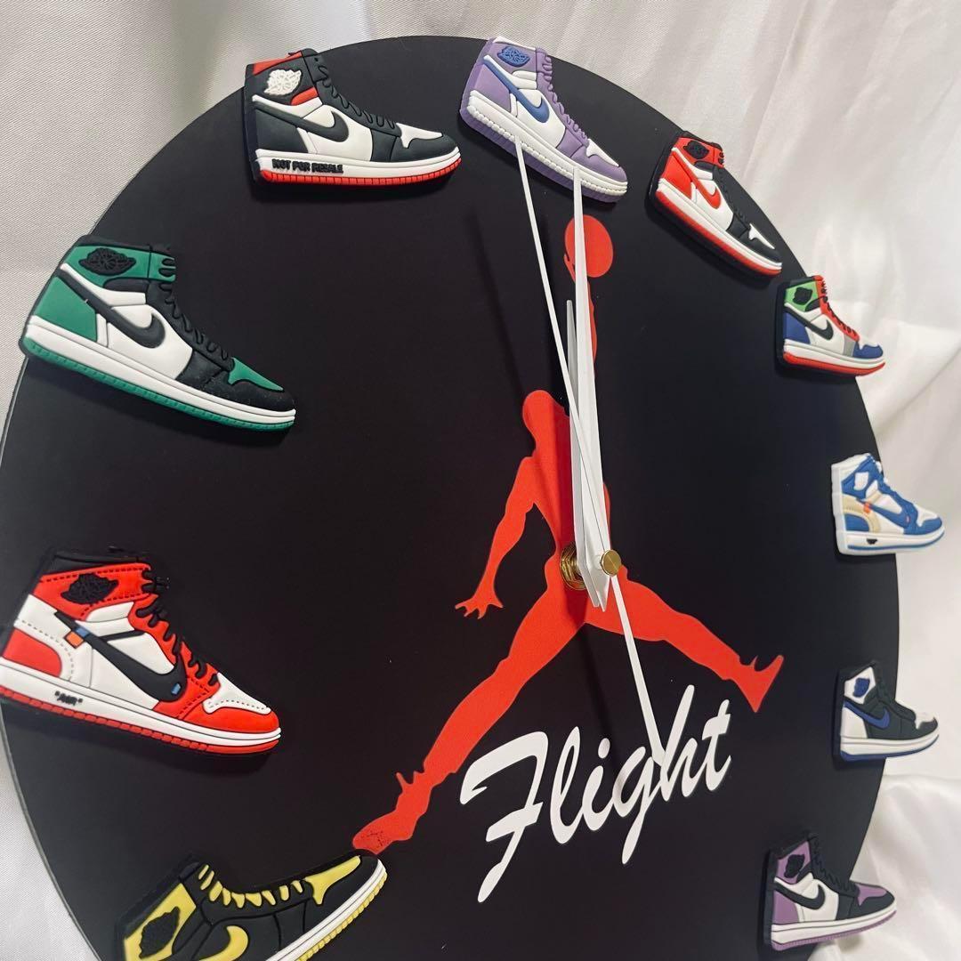 スニーカーウォールクロック Flight モデル　3Dスニーカー