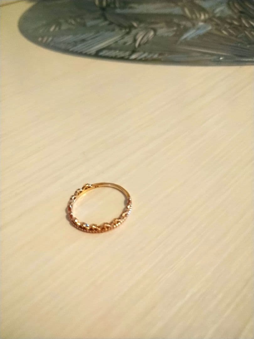 ete　ｋ１０ＹＧ　ティアラクラウンレースリング　 ９号