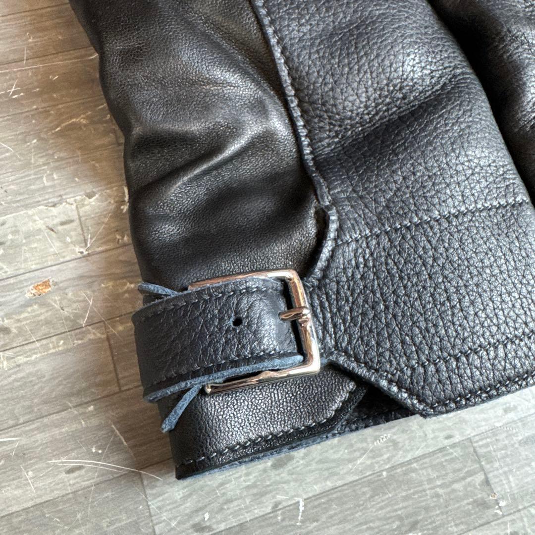 エルメス メンズ レザー グローブ ブラック 手袋