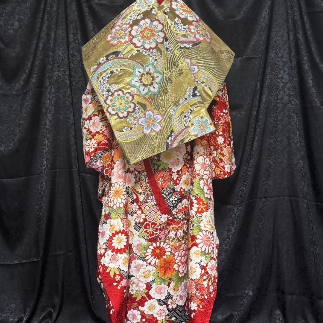 美品　古典　地紋　金彩　刺繍　逸品　フルセット　振袖　振り袖