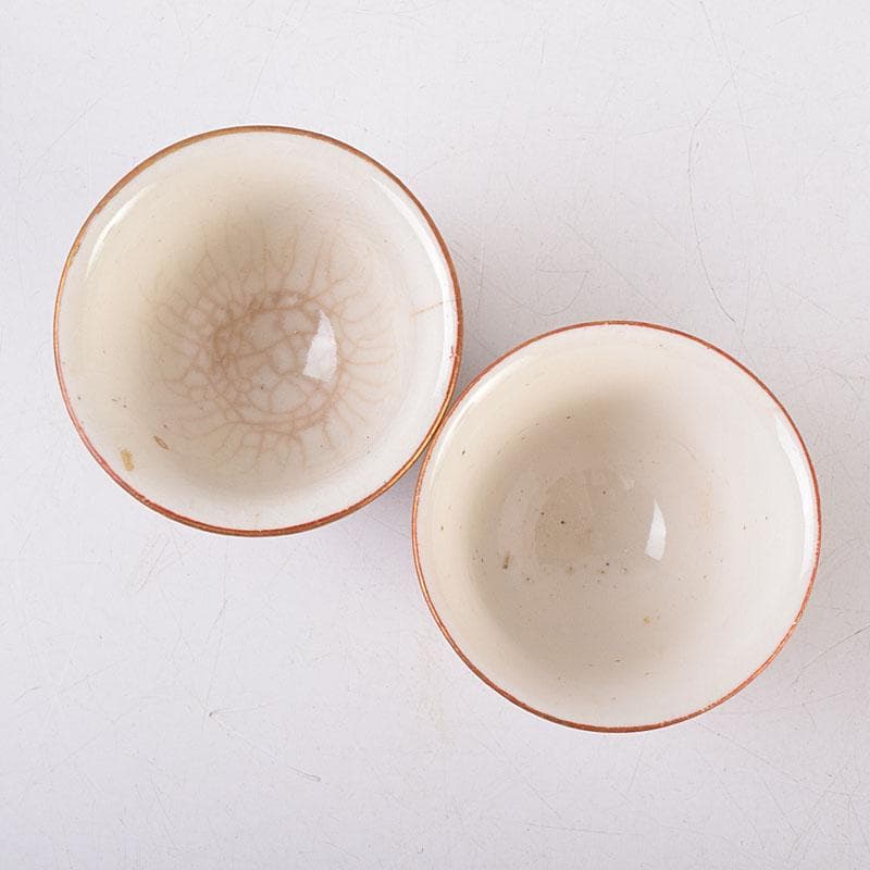 九谷焼　九谷庄三造　赤絵　煎茶碗　五客　湯冷まし　合わせ箱　V　R9020