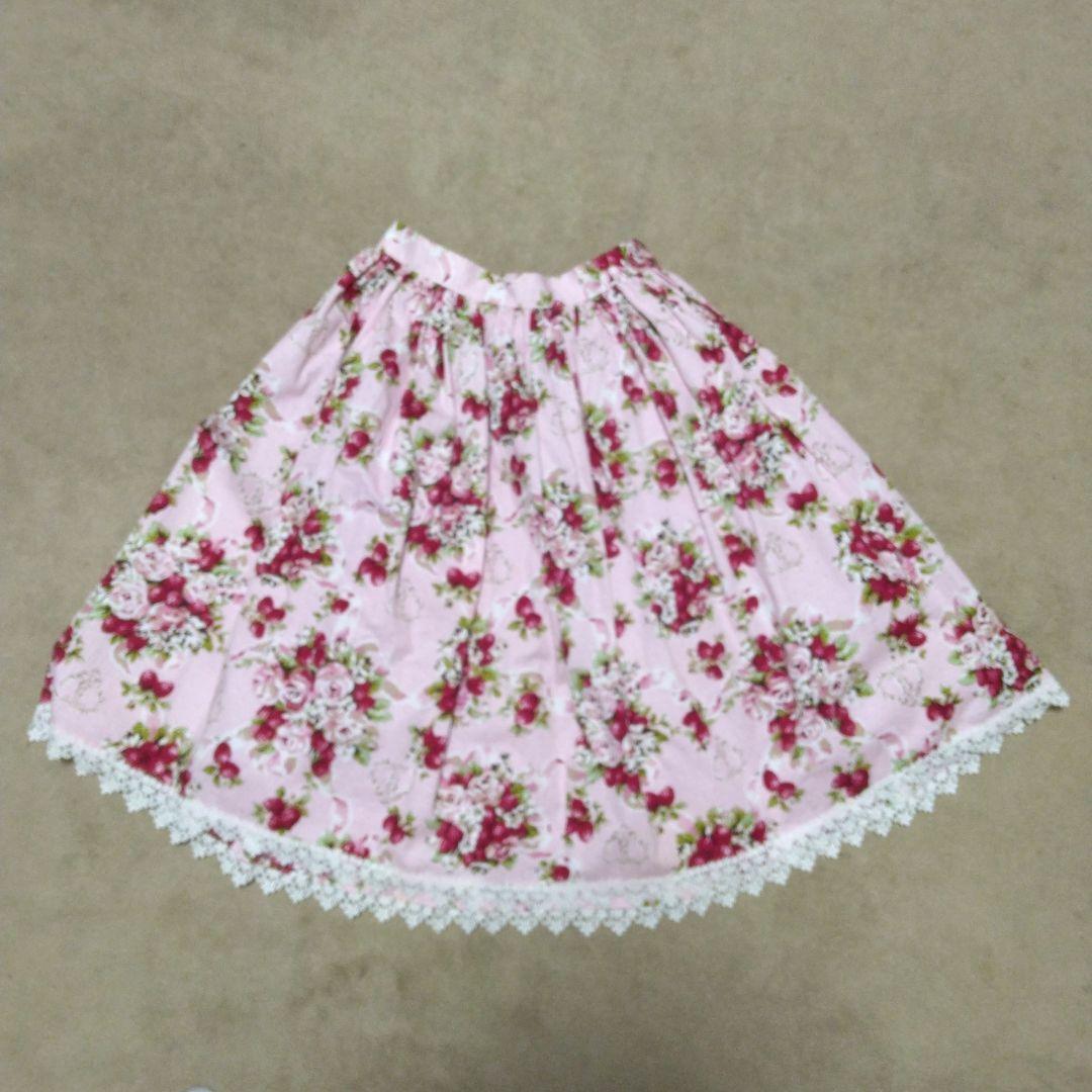 BABY シュガーブーケ 柄 スカート ピンク