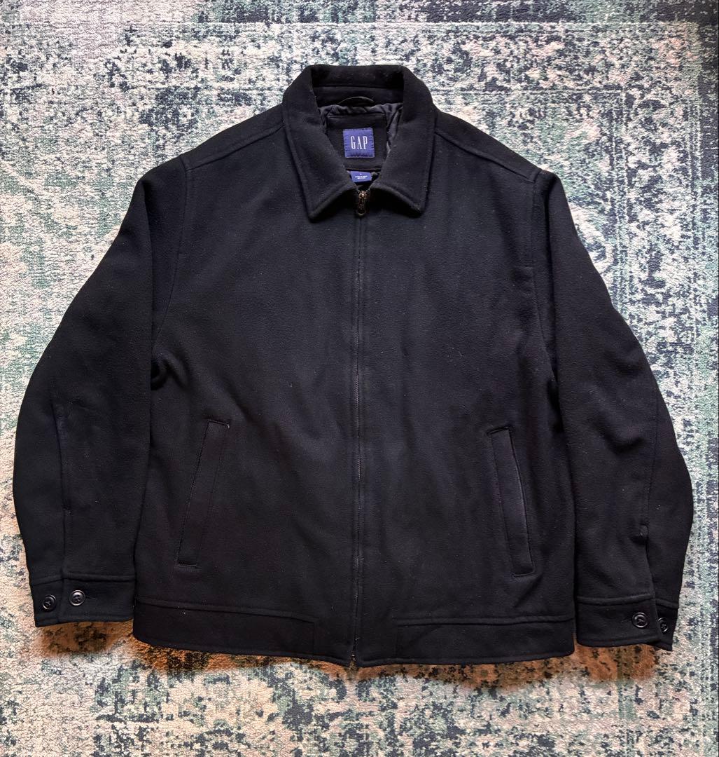 00s OLD GAP ウール ドリズラージャケット ブラック 裏地キルティング