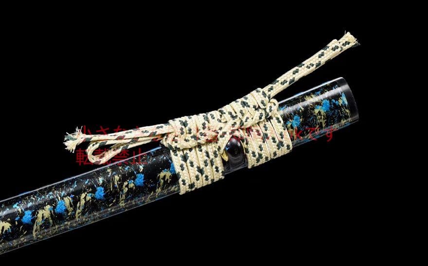 青武士刀「荷影」の炭化鋼焼き 古兵器 武具　刀装具　日本刀　模造刀 居合刀