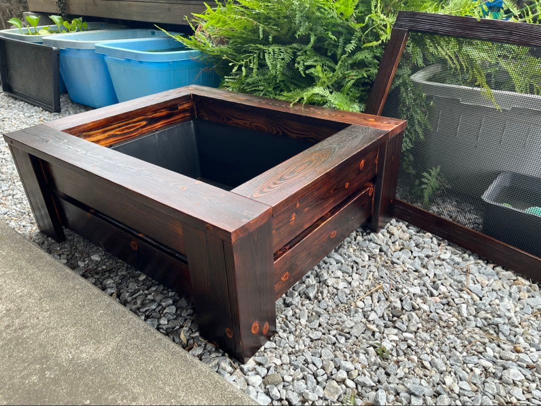 【新品】40Lトロ舟と木枠のセット　めだか飼育ケース 網蓋付き