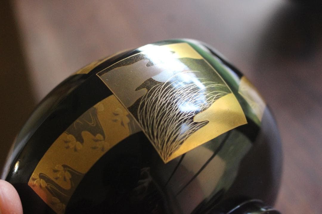 時代逸品！時代黒漆に極上短冊蒔絵の映えるお椀2点（検輪島塗蒔絵椀懐石椀