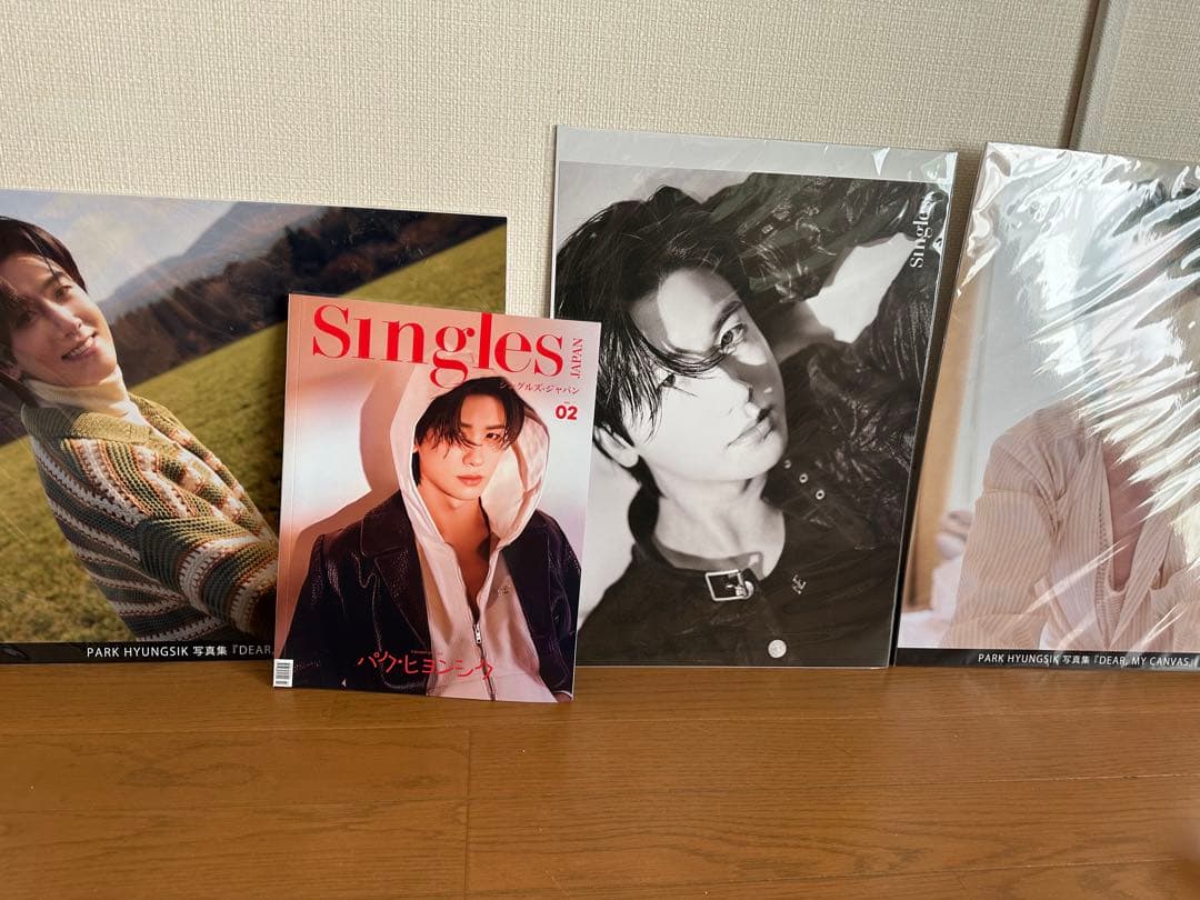 パクヒョンシク　Singls雑誌とビッグプロマイド3枚