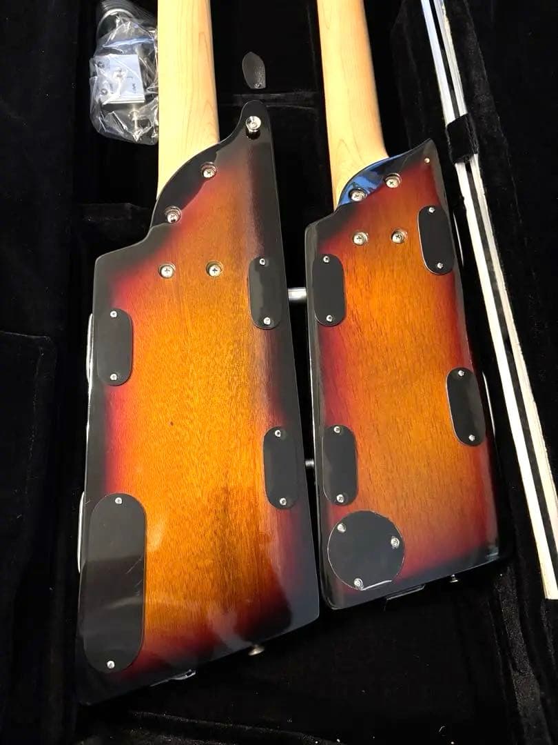 ダブルネックエレキギター&ベース サンバースト