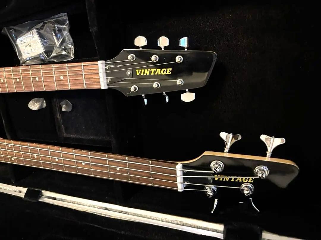 ダブルネックエレキギター&ベース サンバースト