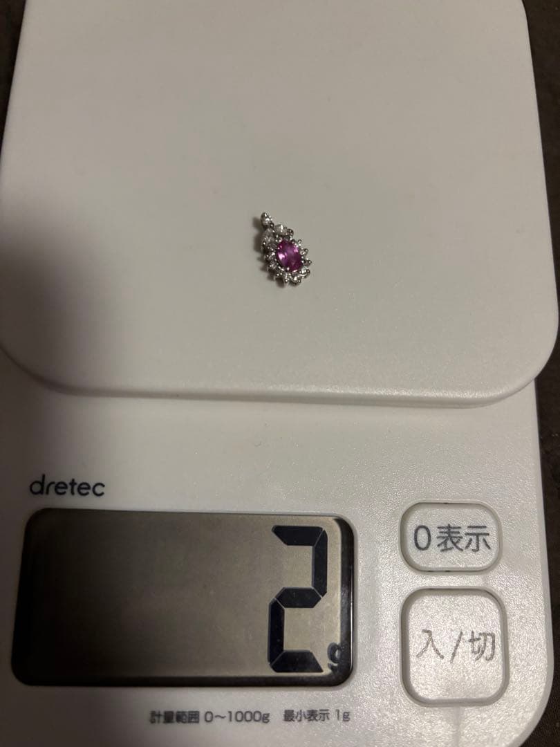 ピンクサファイア　ダイヤモンド　ペンダントヘッド　PT900