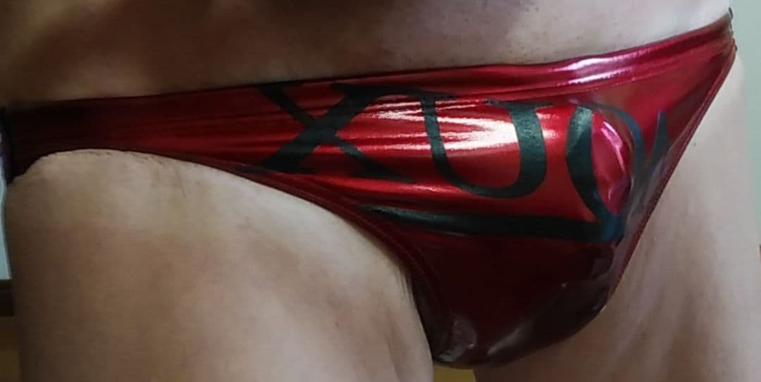 AQUX 競パン 競泳水着 ポロパンエナメル風光沢仕上げ　Mサイズ　アックス