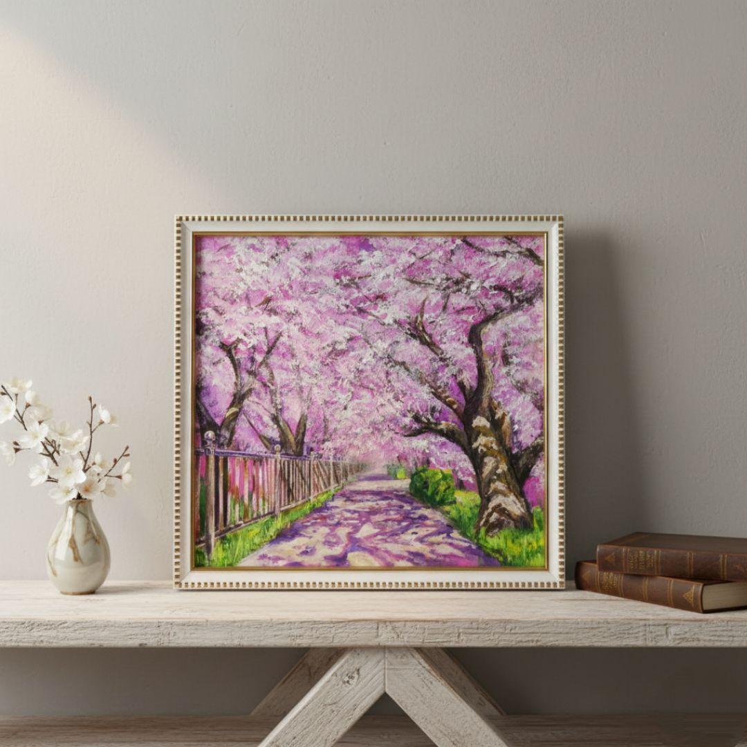 油絵 油彩 油彩画 絵 絵画 【春のトンネル】