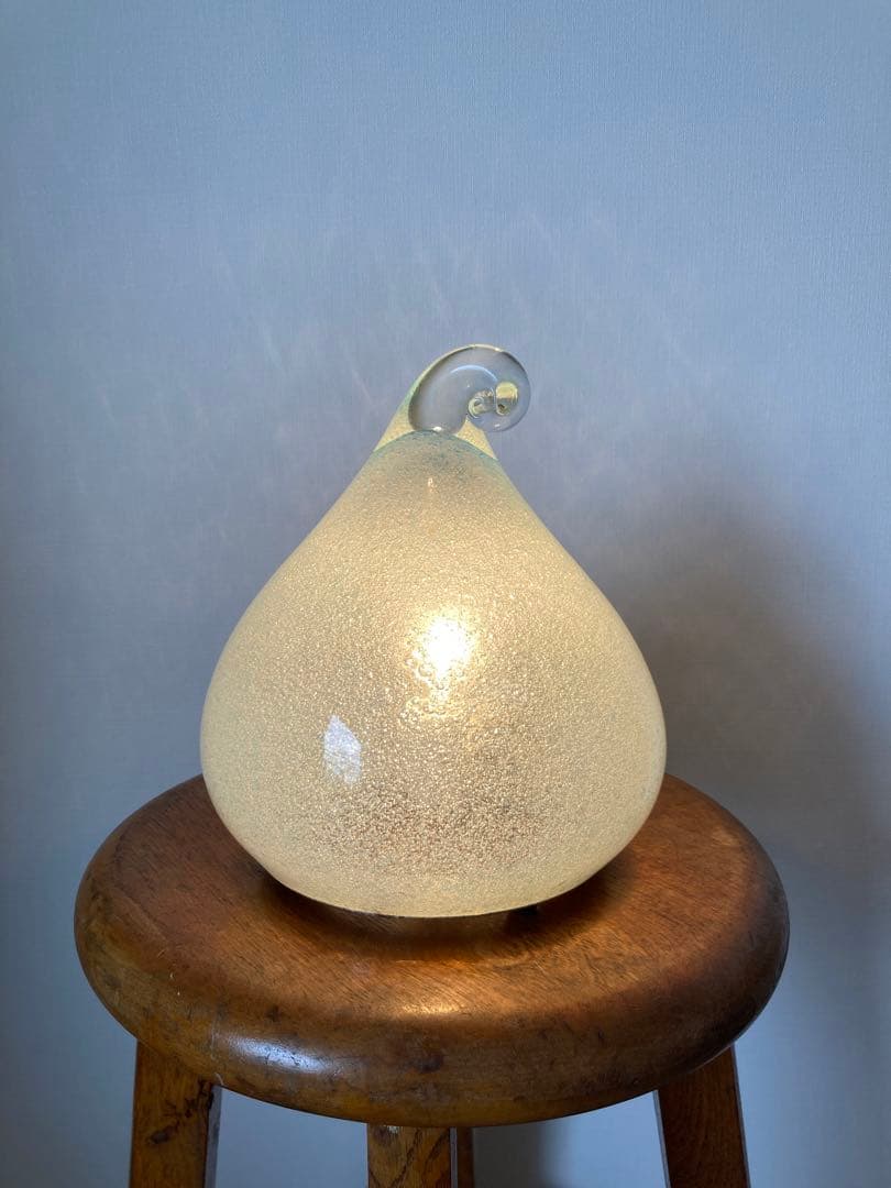 アンティーク　ガラスランプ　岩田工芸硝子（電球付き）